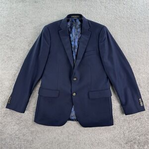 Indochino Suit Jacket 42 R Blue Wool Birdseye Classic Modern Newbury Bespoke